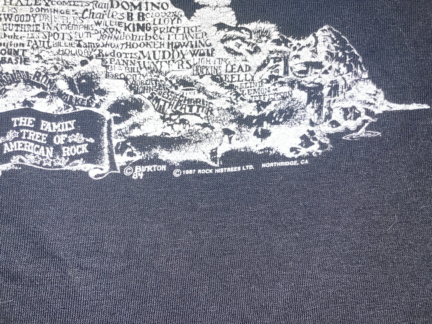 Vintage 1989 Family Tree of British Rock T-Shirt