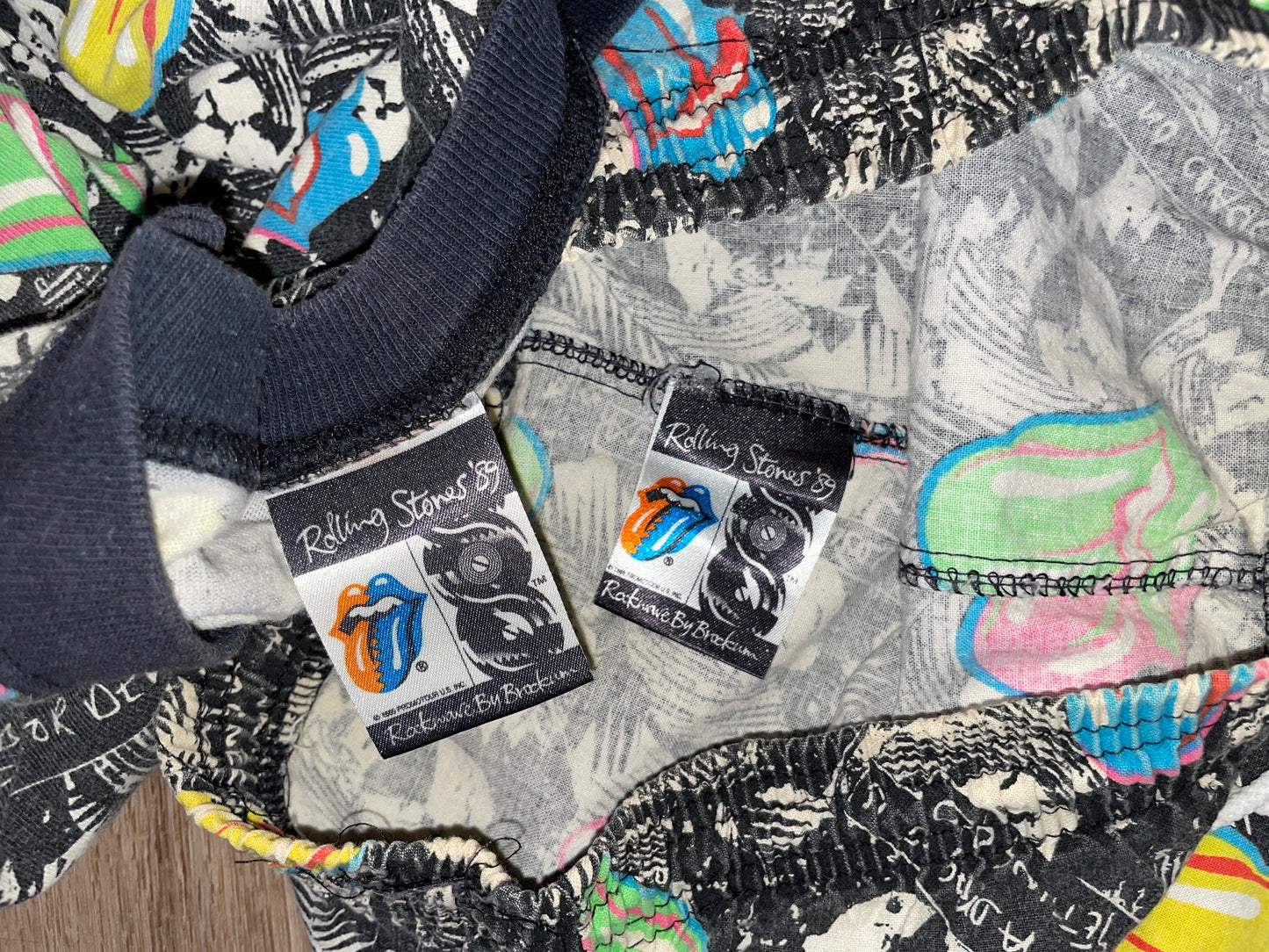 Vintage 1989 Rolling Stones Shirt Short Set