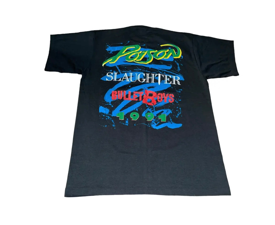Vintage 1991 Poison Flesh & Blood Tour T-Shirt