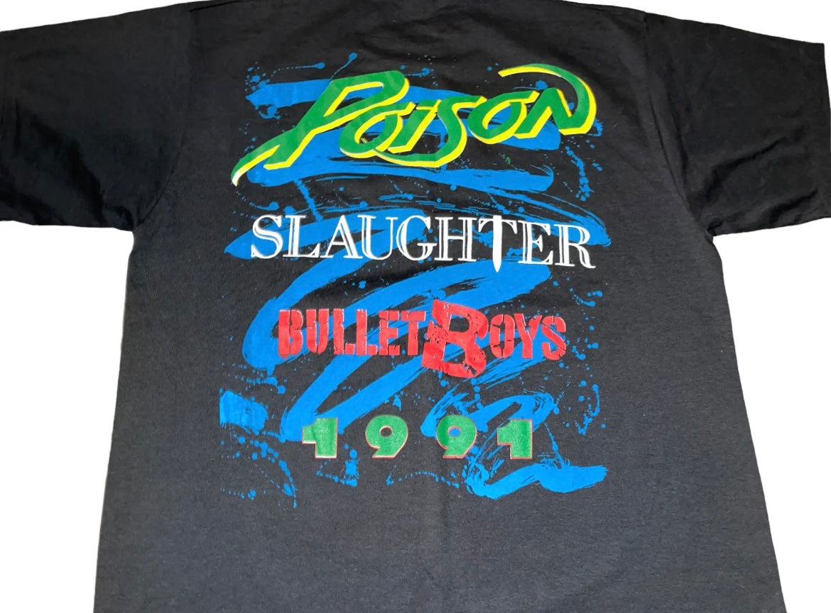 Vintage 1991 Poison Flesh & Blood Tour T-Shirt