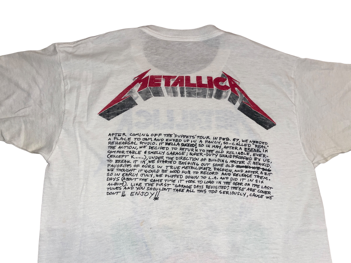 Vintage 1987 Metallica Crash Course in Brain Surgery T-Shirt