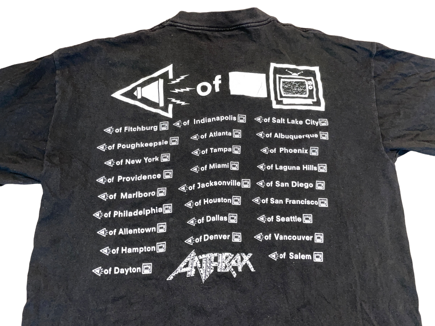 Vintage 1993 Anthrax Sounds of White Noise Tour T-Shirt