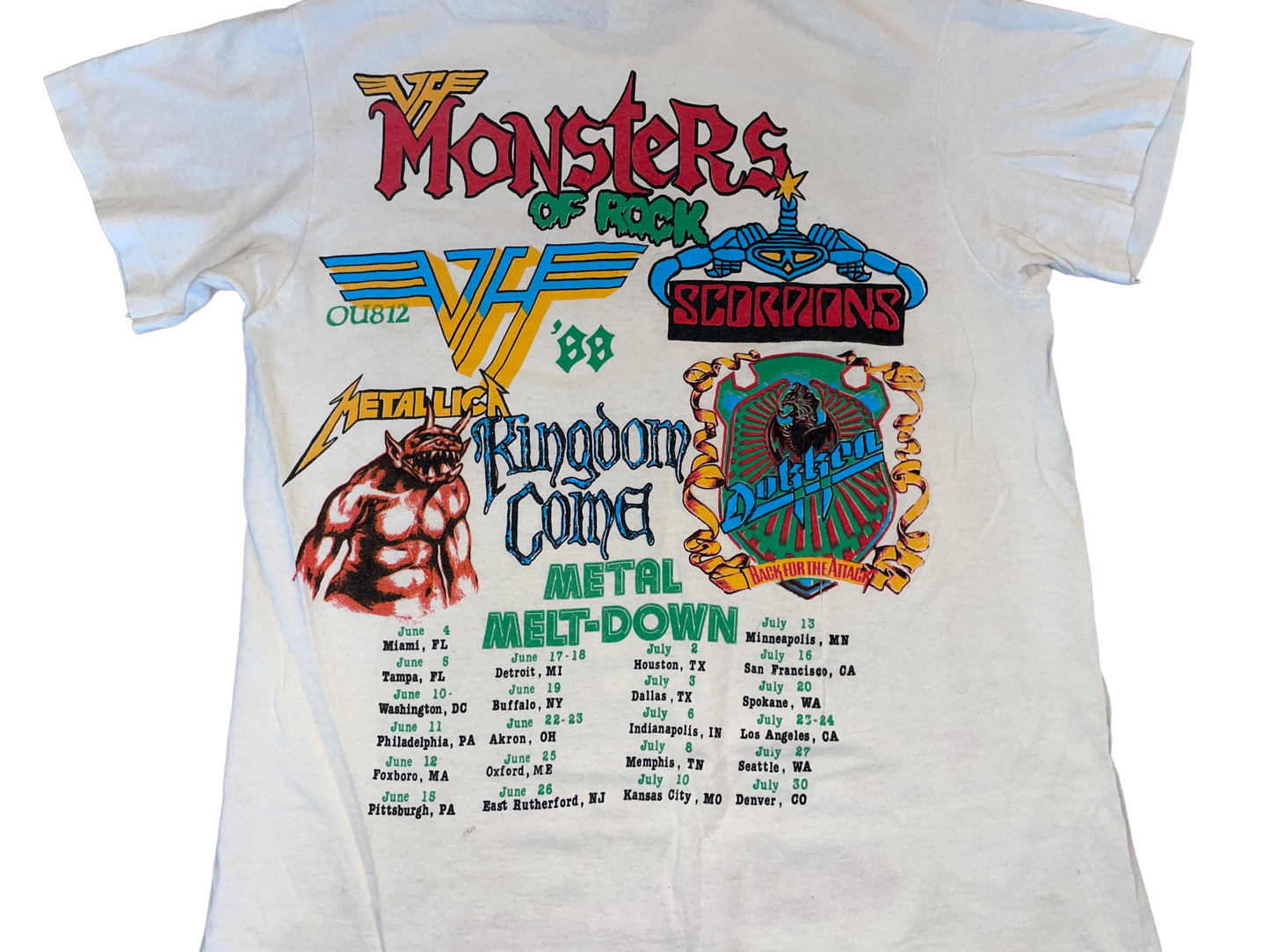 Vintage 1988 Van Halen Monsters of Rock T-Shirt