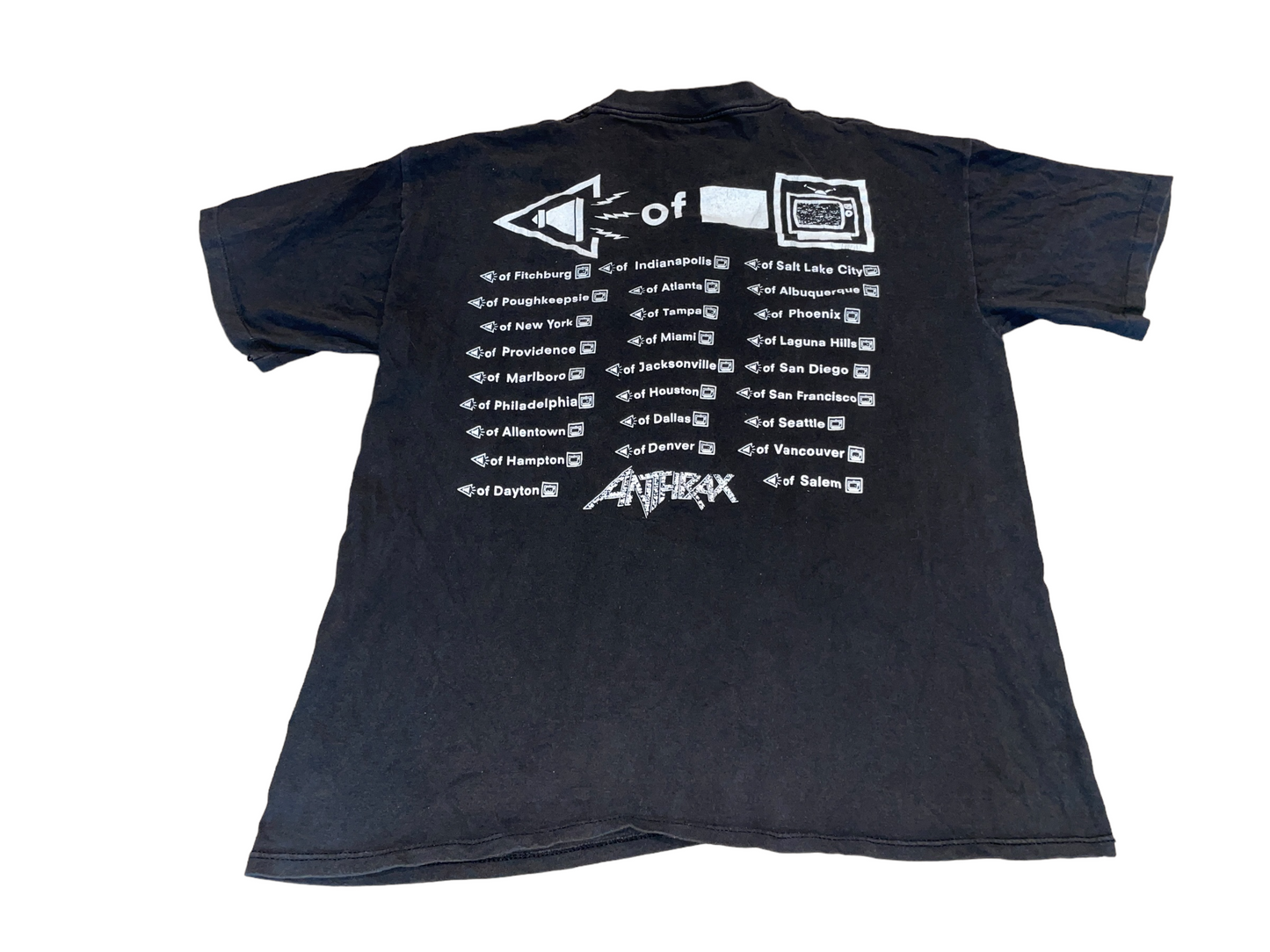 Vintage 1993 Anthrax Sounds of White Noise Tour T-Shirt