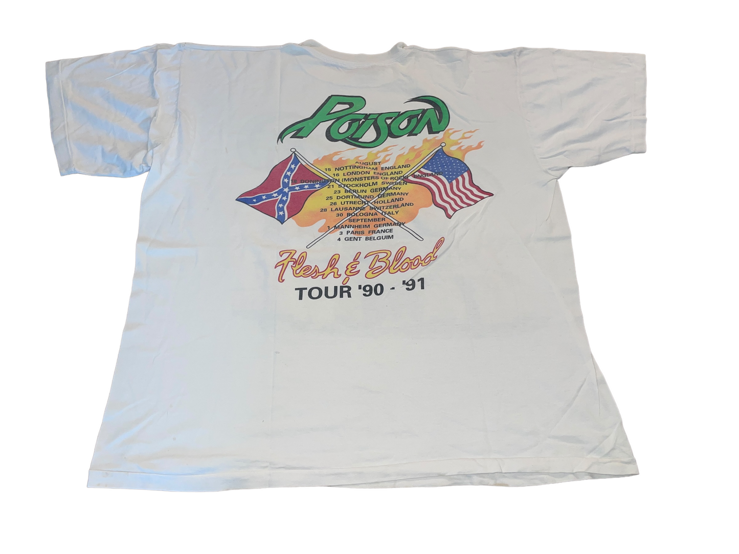 Vintage 1990 Poison Flesh & Blood T-Shirt