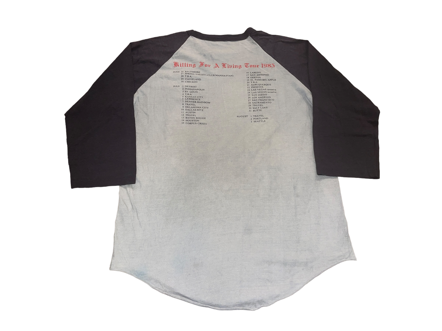 Vintage 1985 Megadeth Killing for a Living Tour Shirt