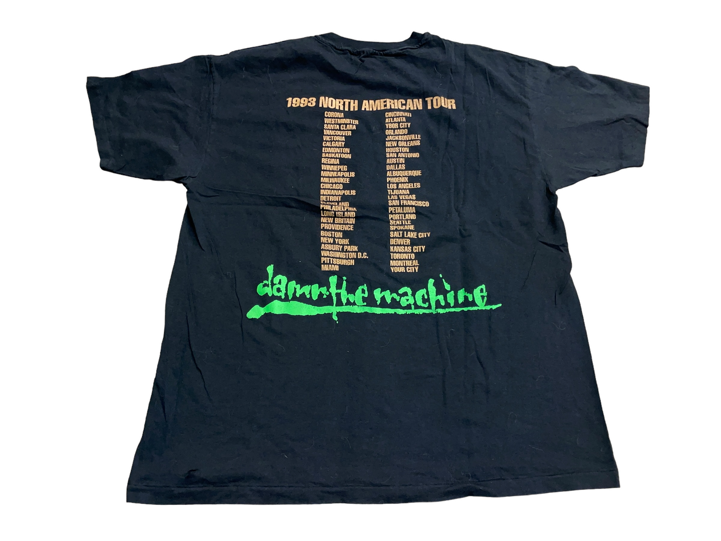 Vintage 1993 Damn The Machine North America Tour T-Shirt