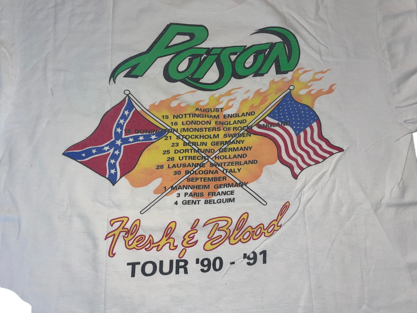 Vintage 1990 Poison Flesh & Blood T-Shirt