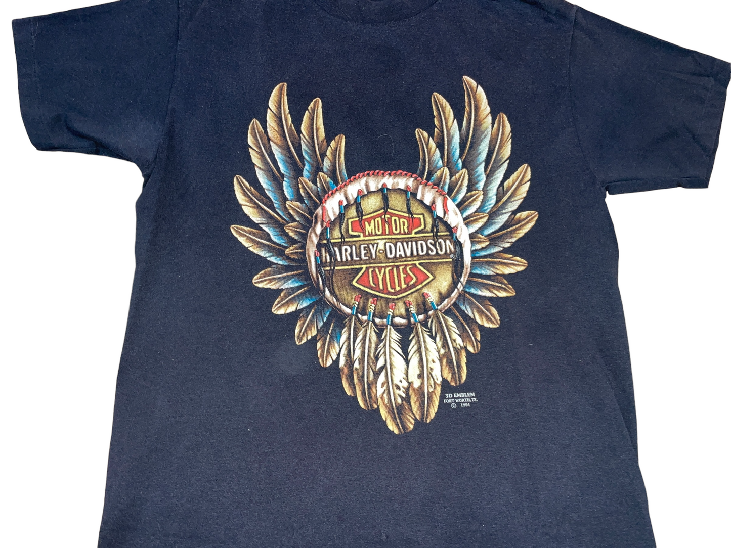 Vintage 1991 Harley Davidson Motorcycles 3d Emblem T-Shirt