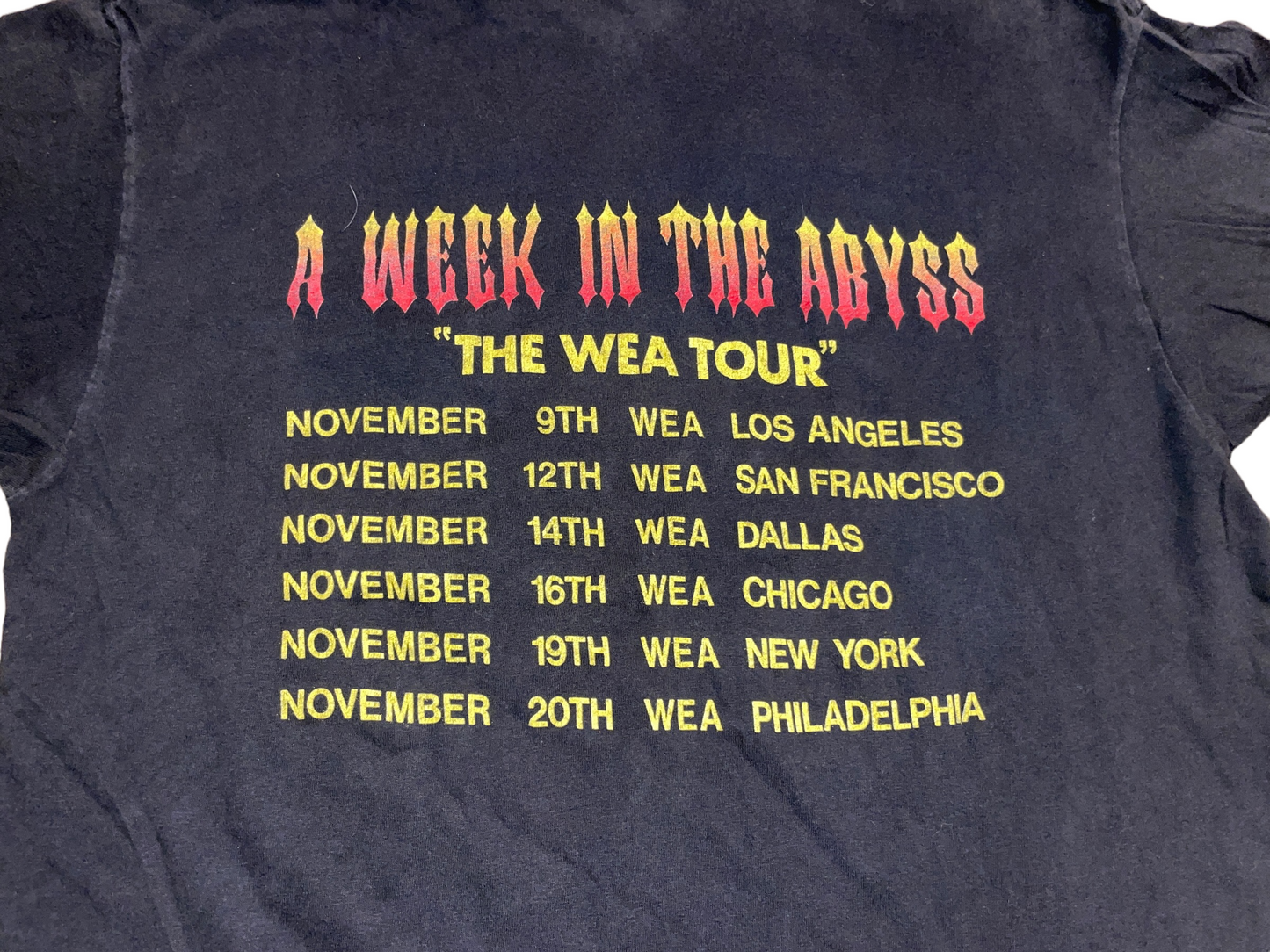 Vintage 1990 Slayer A Week in the Abyss T-Shirt