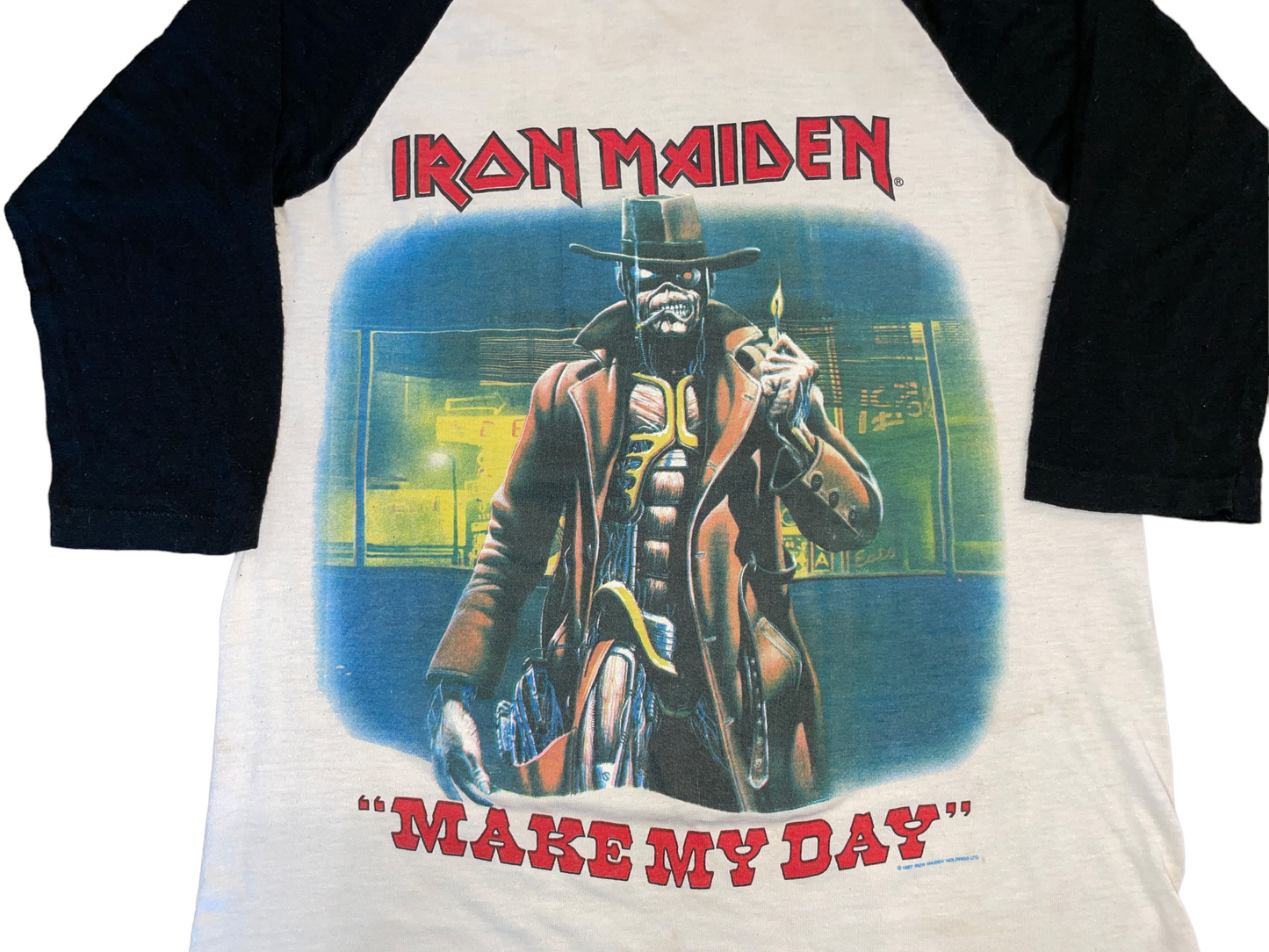 Vintage 1987 Iron Maiden Make My Day T-Shirt