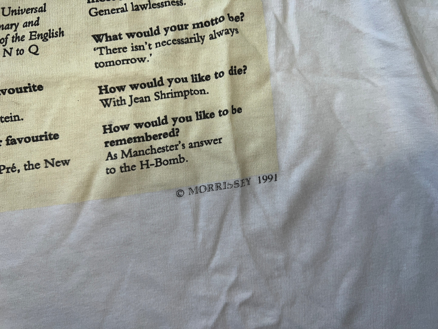 Vintage 1991 Morrissey T-Shirt