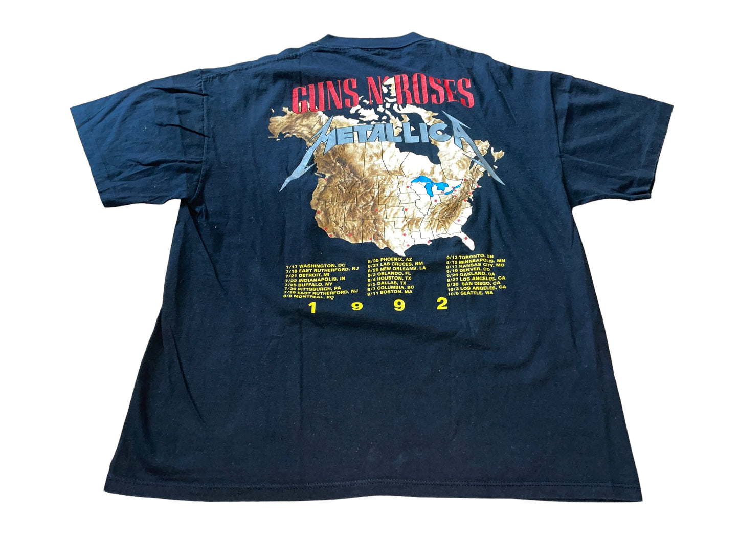 Vintage 1992 Metallica Guns N' Roses T-Shirt