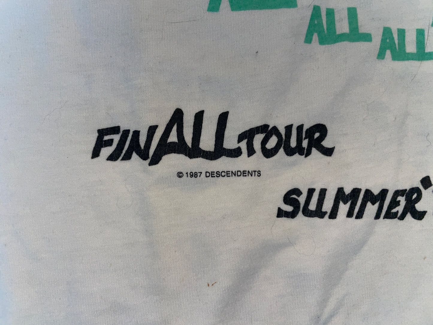 Vintage 1987 Descendents Finall Summer Tour T-Shirt