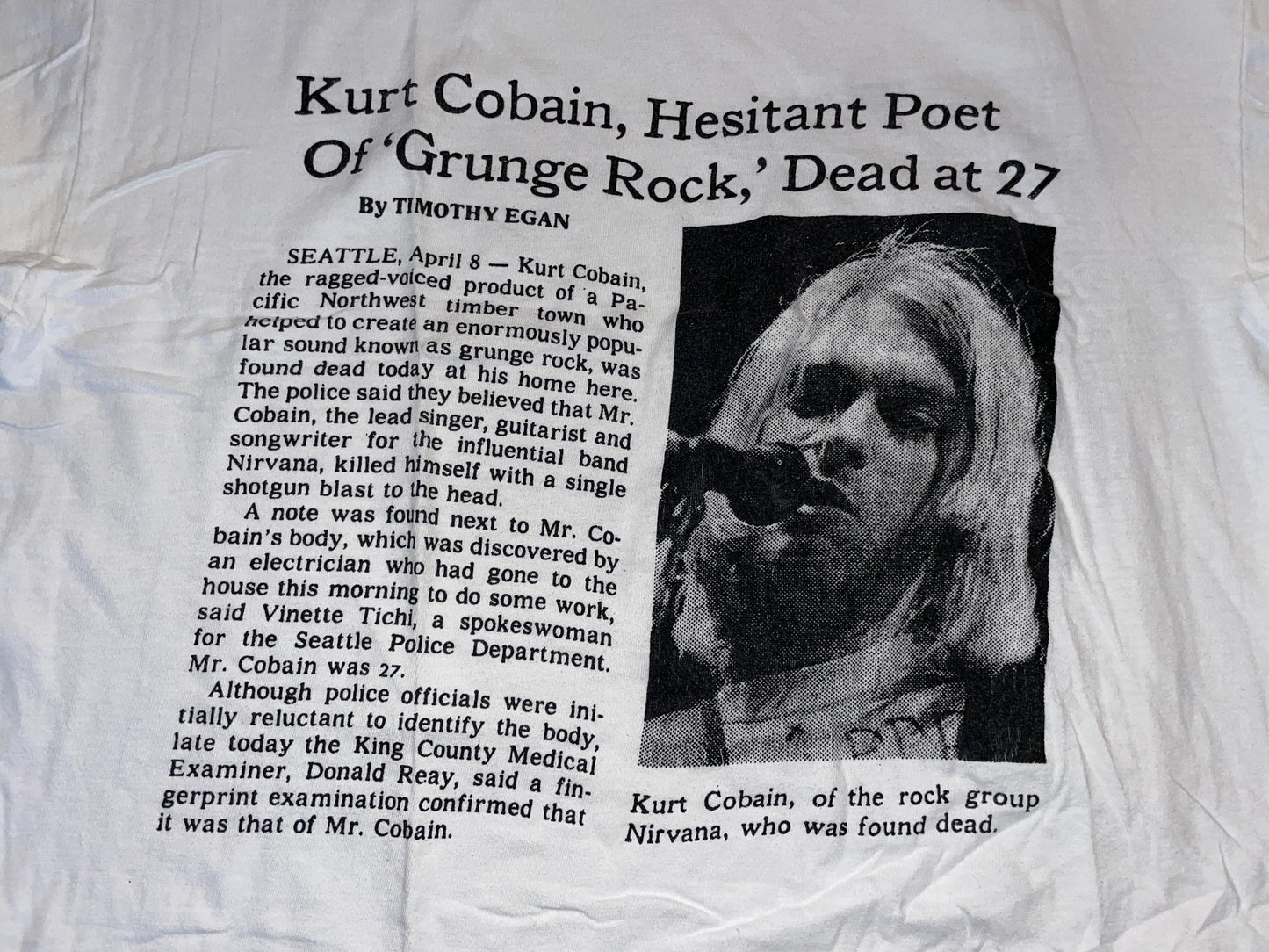 Vintage 90's Kurt Cobain T-Shirt