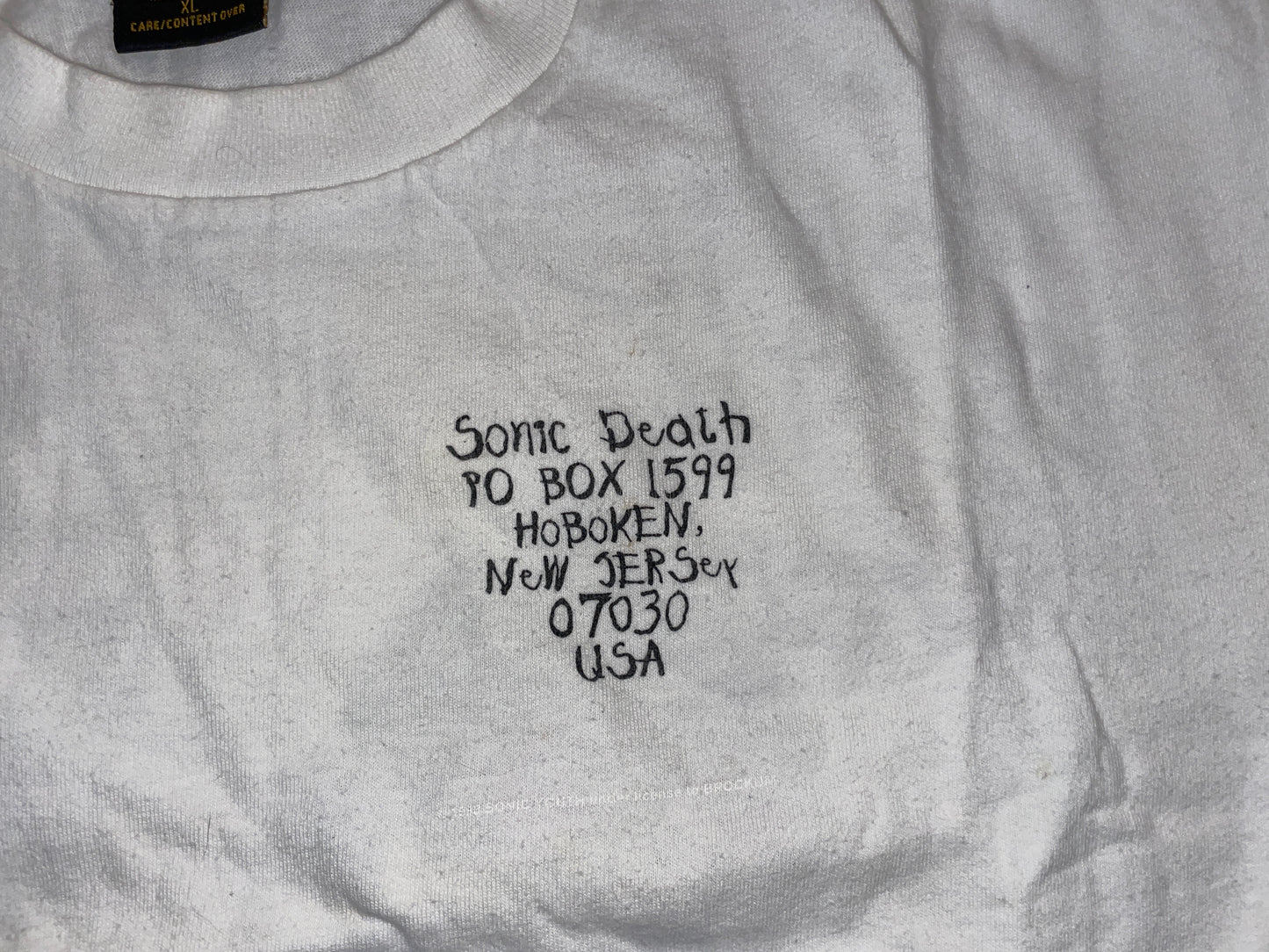 Vintage 90's Sonic Youth Death Fan Club T-Shirt