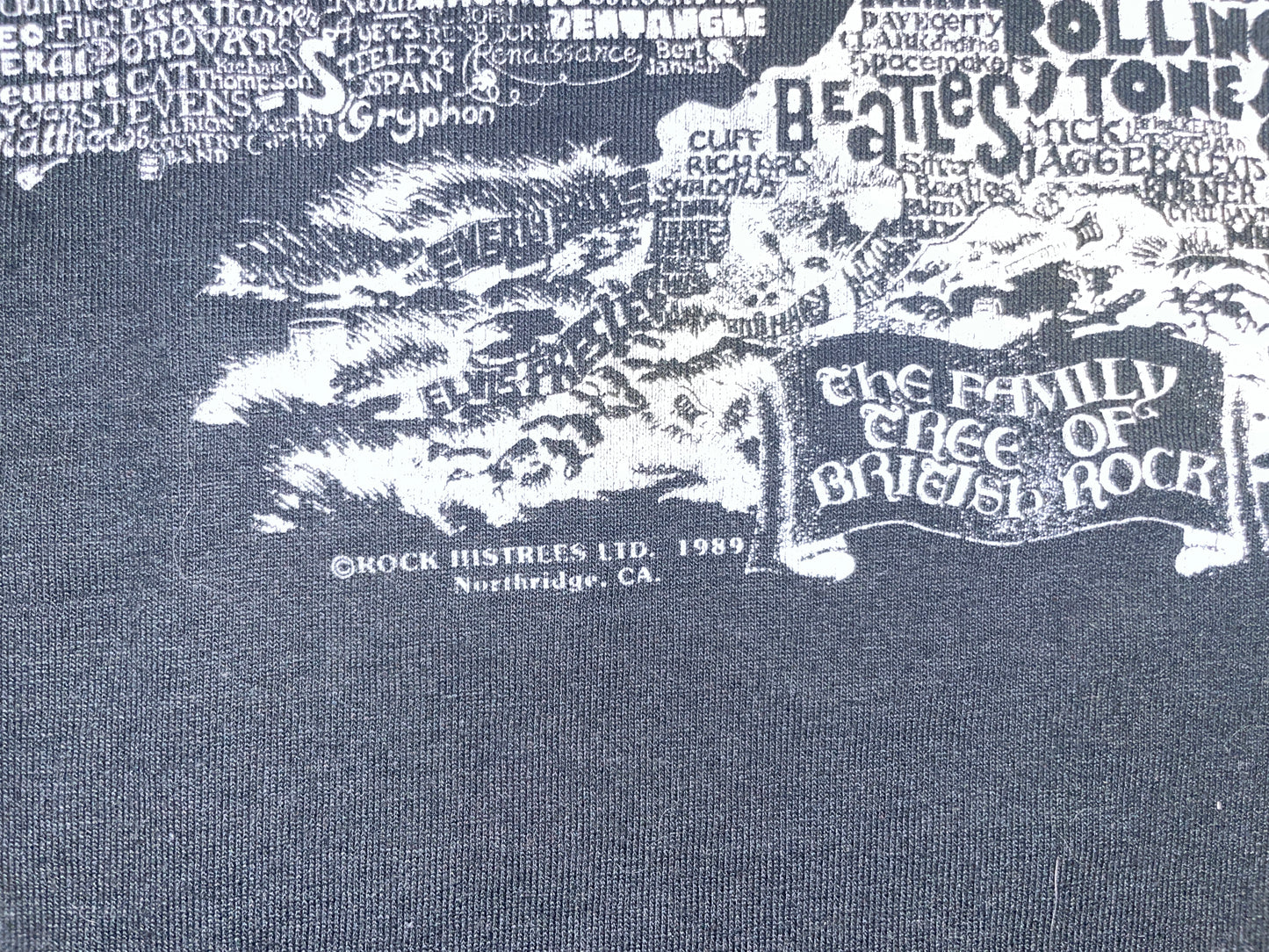 Vintage 1989 Family Tree of British Rock T-Shirt