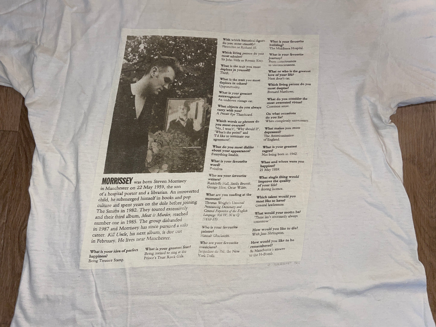 Vintage 1991 Morrissey T-Shirt