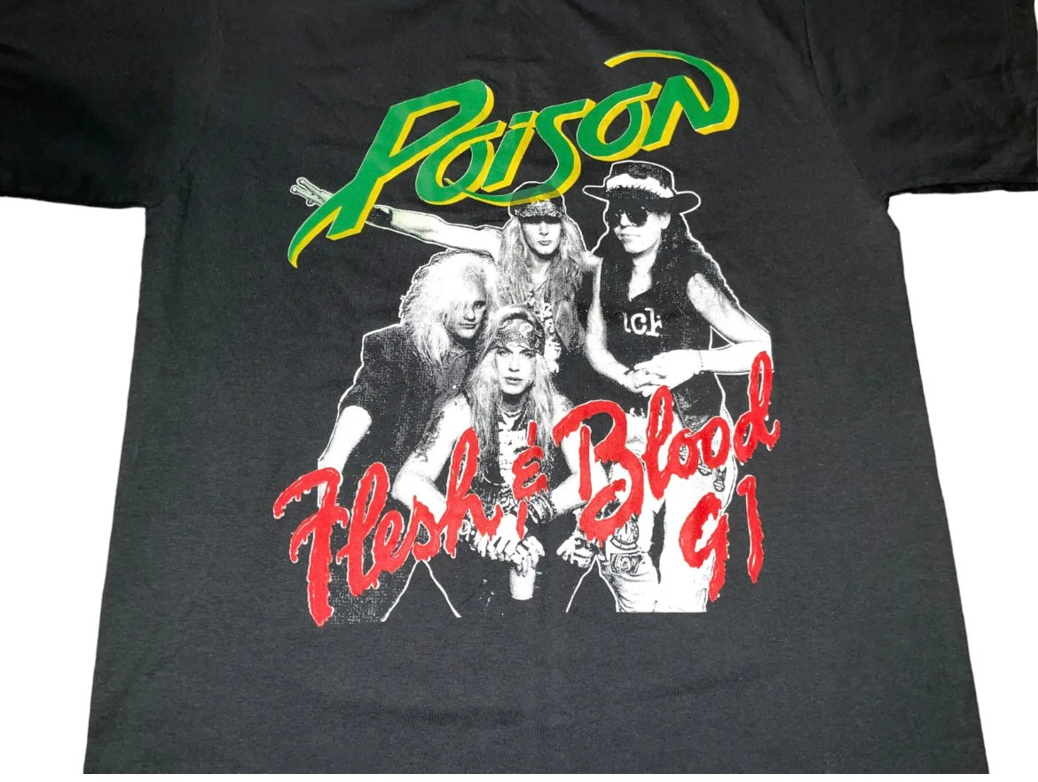 Vintage 1991 Poison Flesh & Blood Tour T-Shirt – troyvintageco