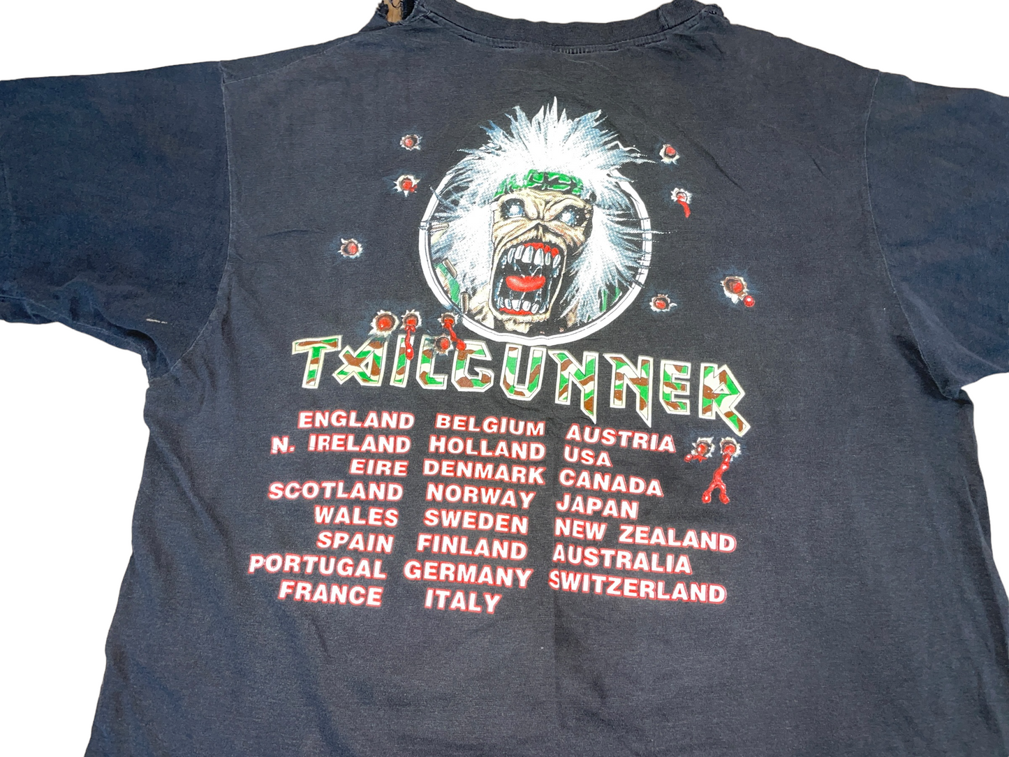 Vintage 1990 Iron Maiden Tail Gunner Tour T-Shirt