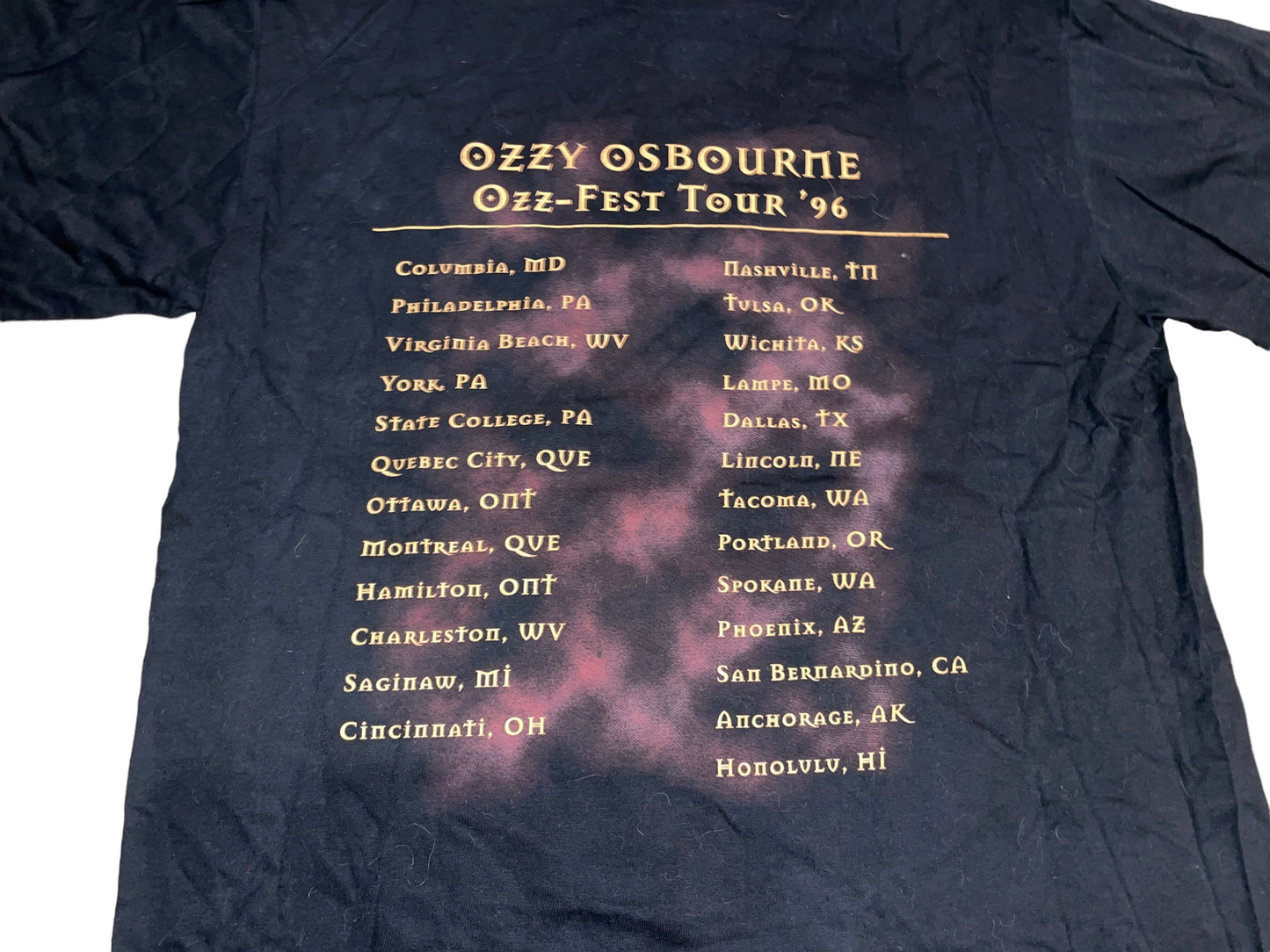 Vintage 1996 Ozzy Osbourne Ozz-Fest Tour T-Shirt