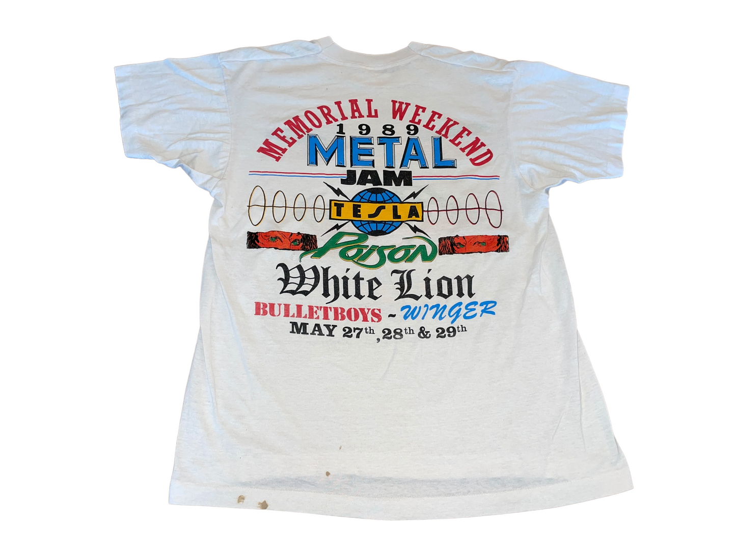 Vintage 1989 Metal Jam World Series of Rock Tour T-Shirt