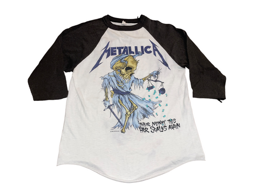 Vintage 1988 Metallica Money Tips Her Scales T-Shirt