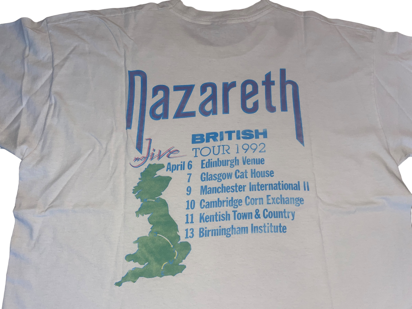 Vintage 1992 Nazareth No Jive British Tour T-Shirt