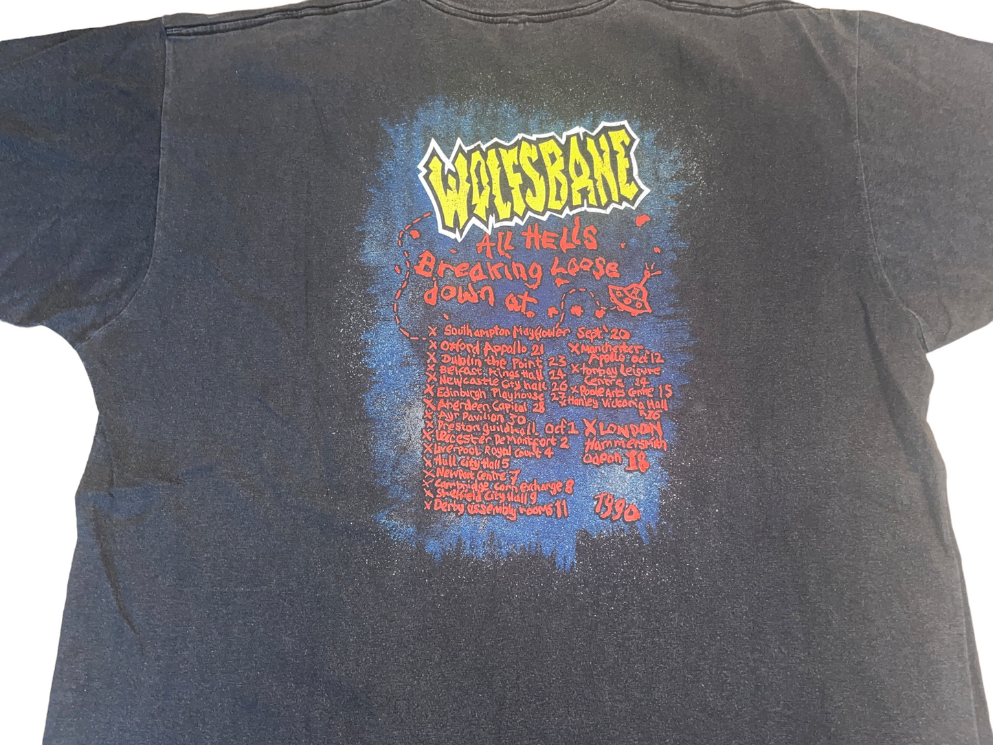 Vintage 1990 Wolfsbane Tour T-Shirt