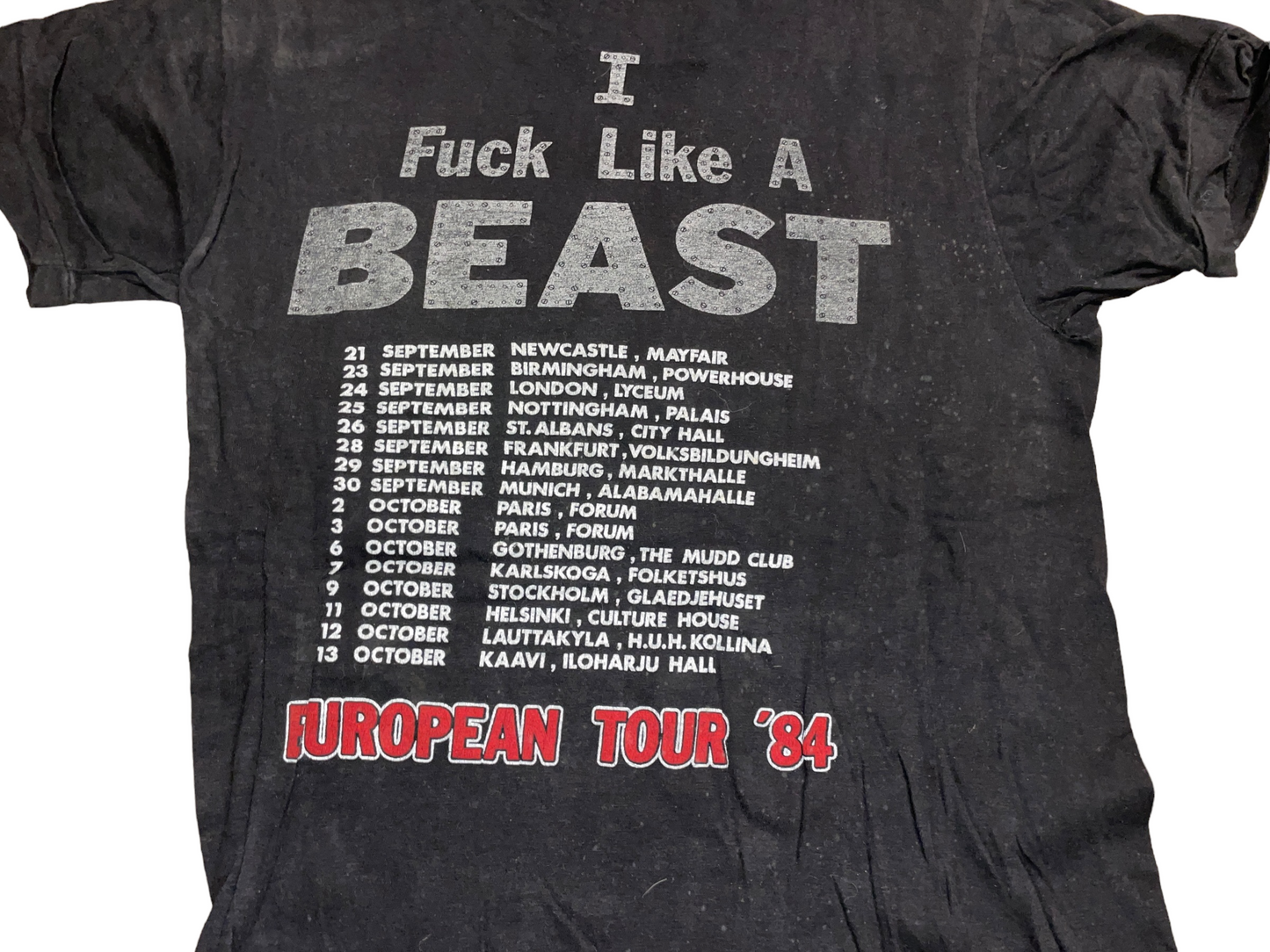 Vintage 1984 Wasp European Tour T-Shirt