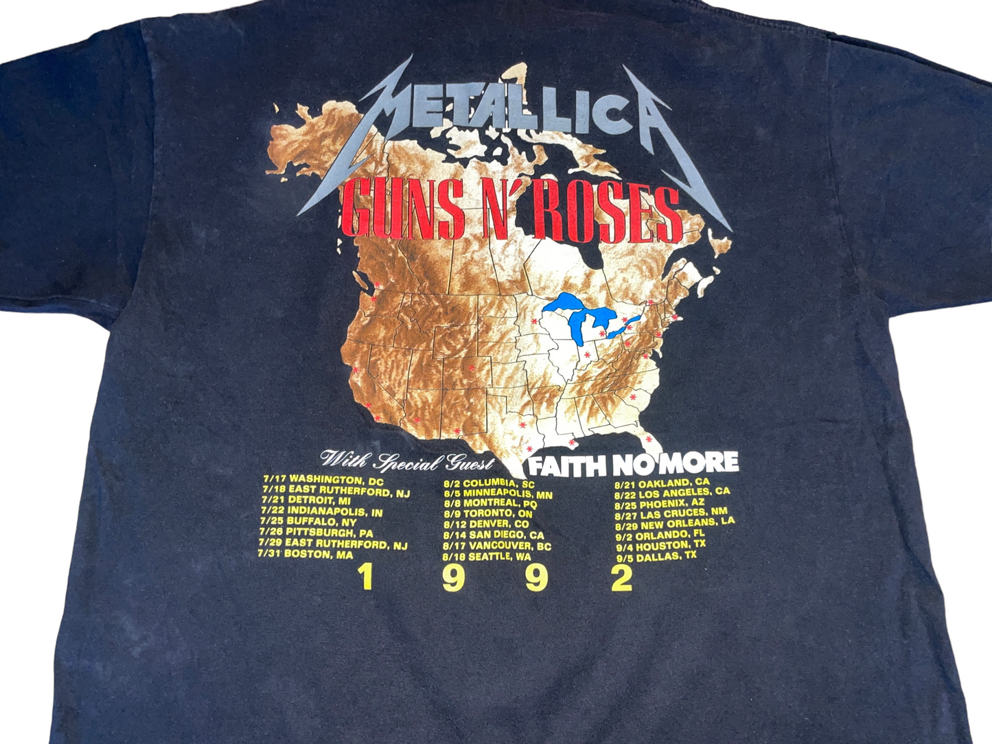 Vintage 1992 Metallica Guns N' Roses T-Shirt