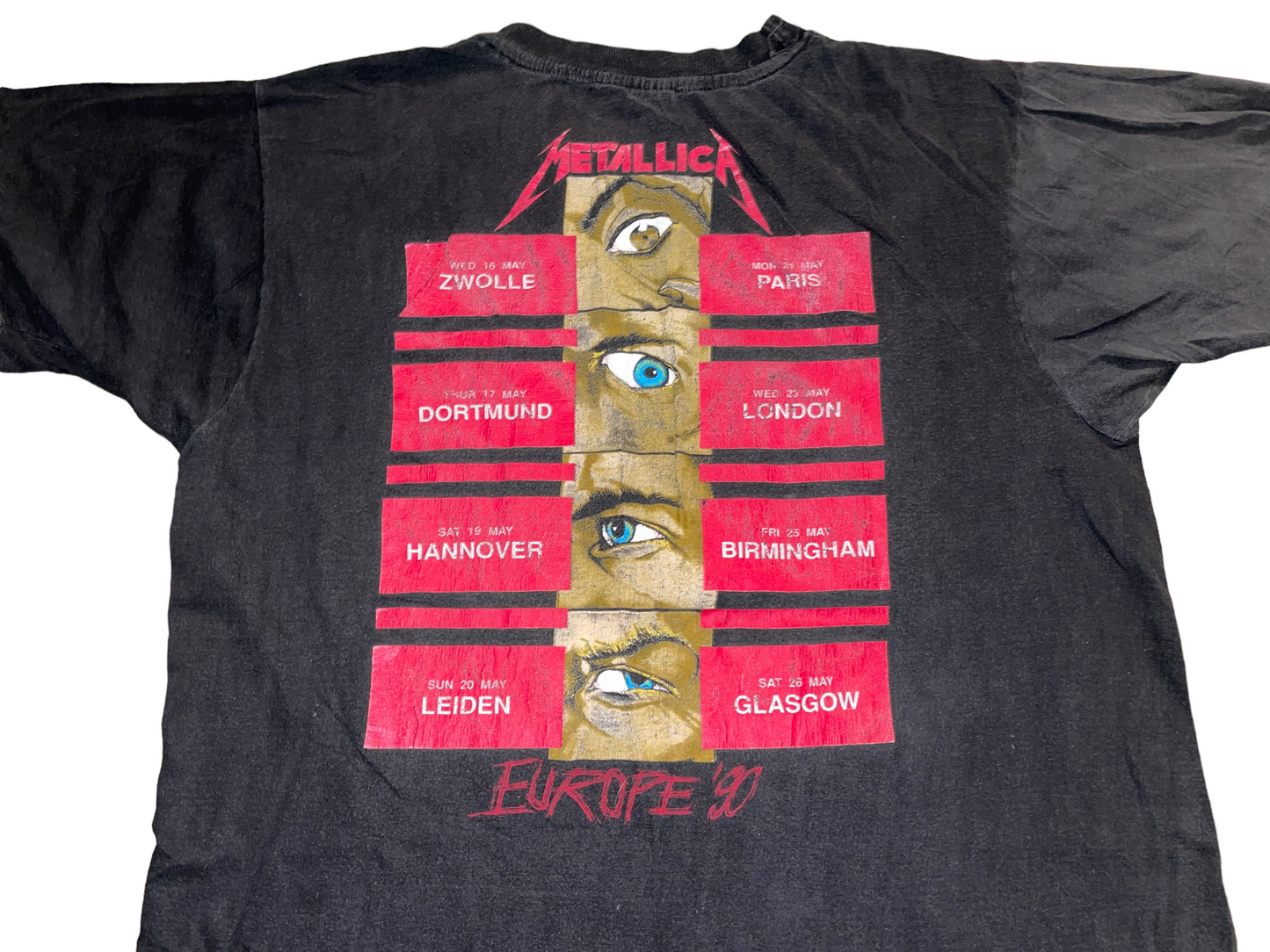 Vintage 1990 Metallica Europe Tour T-Shirt