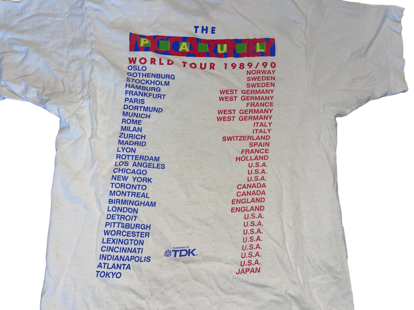 Vintage 1989 Paul McCartney T-Shirt