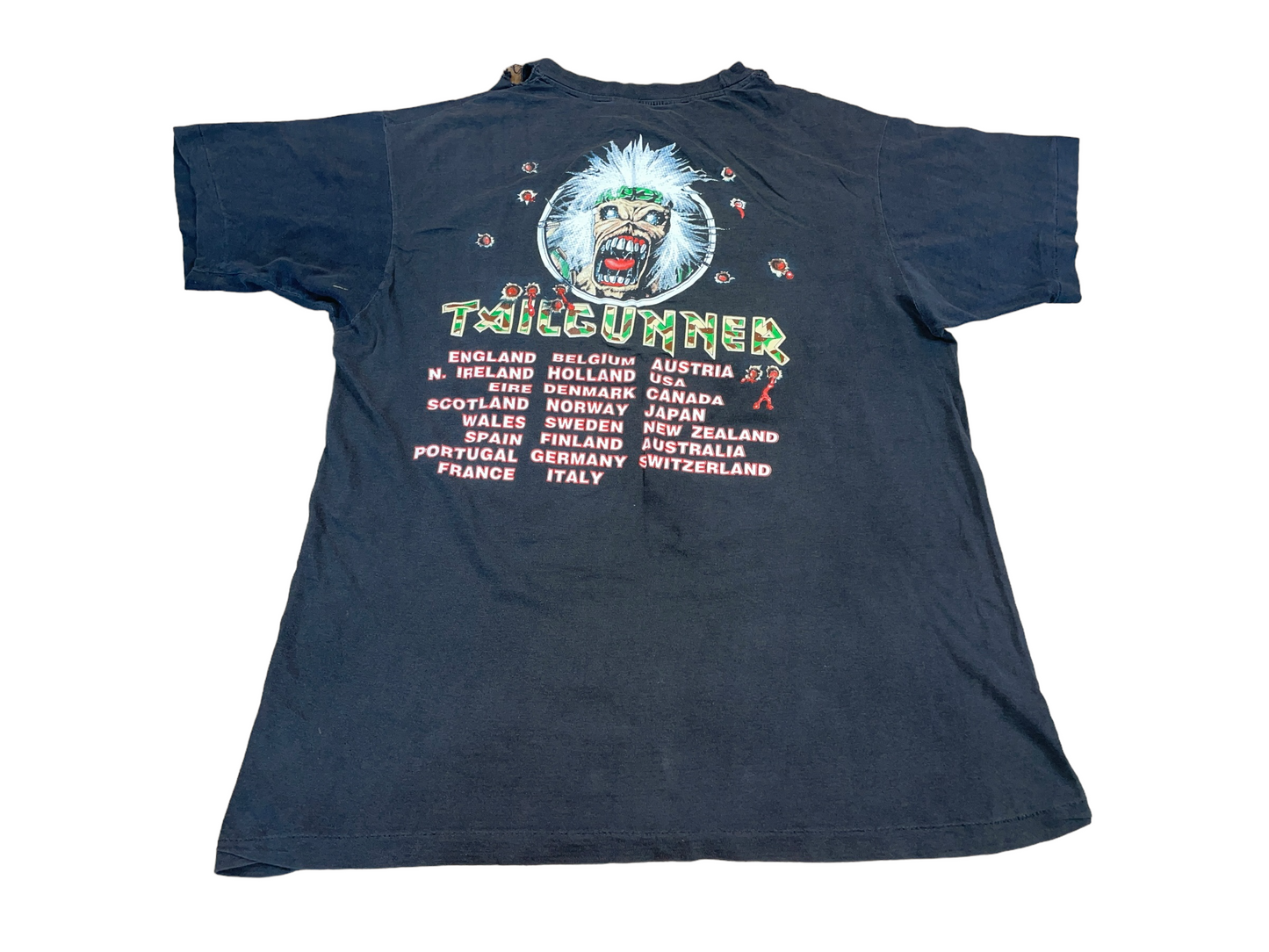 Vintage 1990 Iron Maiden Tail Gunner Tour T-Shirt