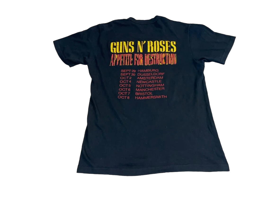 Vintage Guns N Roses UK Tour T-Shirt