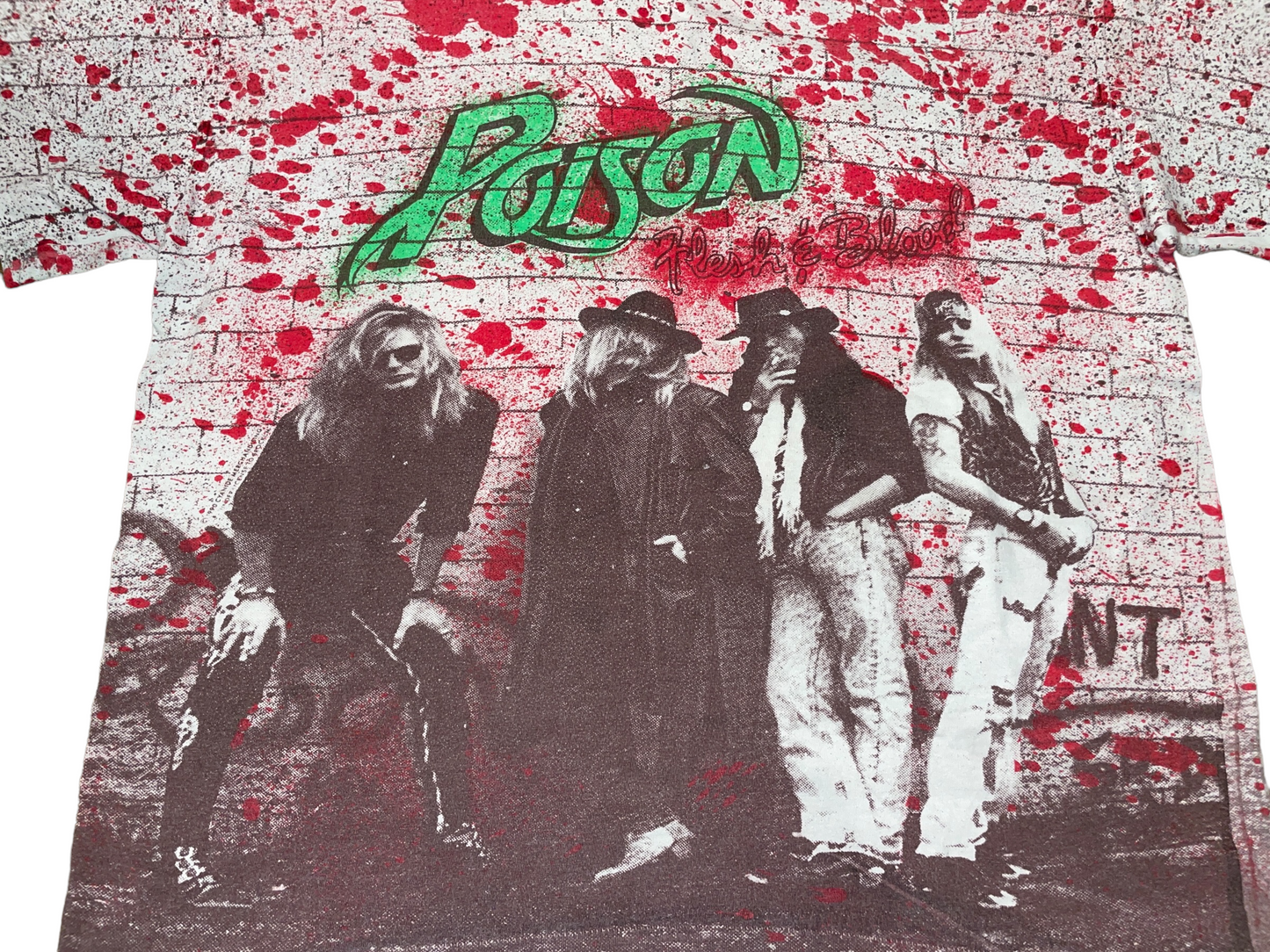 Vintage 1990 Poison All Over Print T-Shirt