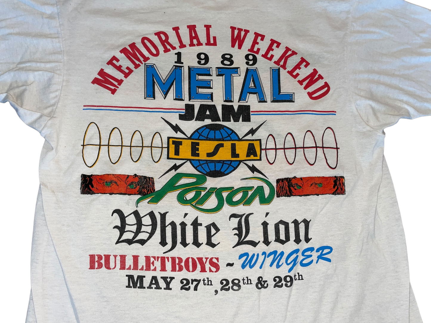 Vintage 1989 Metal Jam World Series of Rock Tour T-Shirt