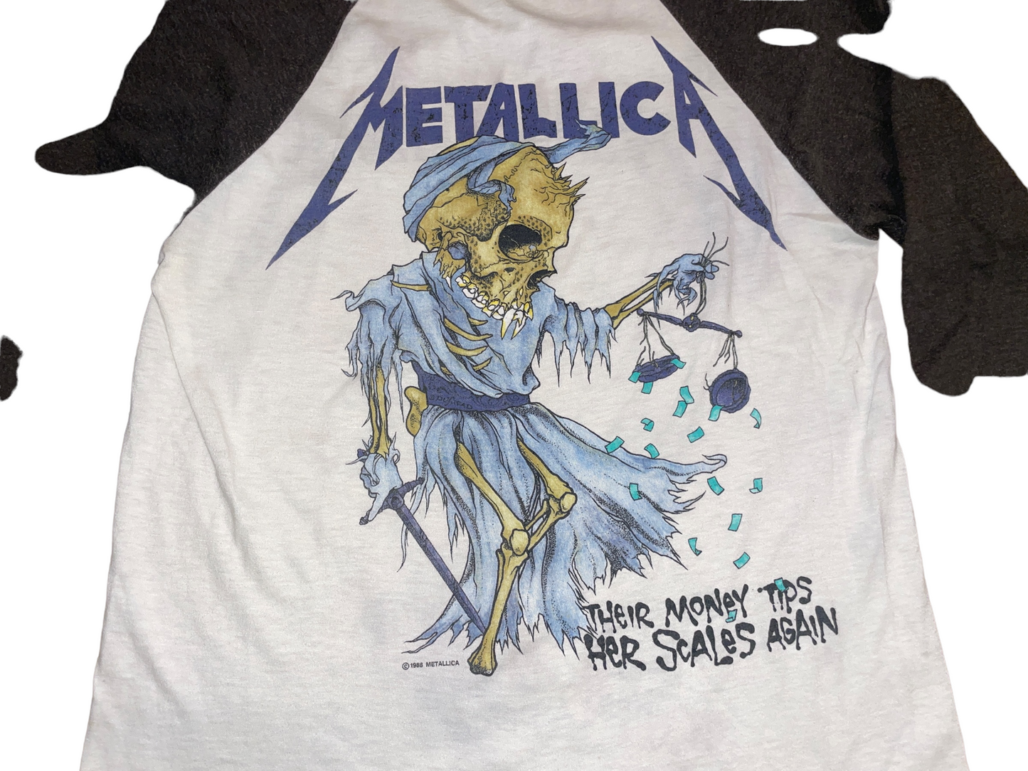 Vintage 1988 Metallica Money Tips Her Scales T-Shirt