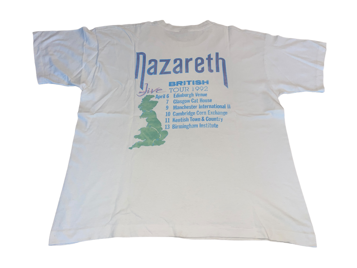 Vintage 1992 Nazareth No Jive British Tour T-Shirt