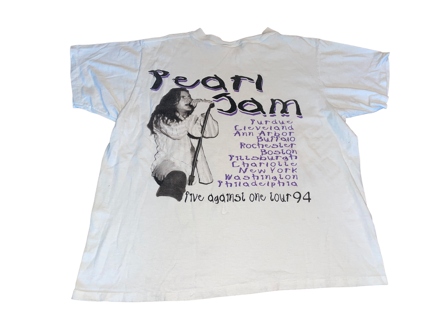 Vintage 1994 Pearl Jam Five Against One Tour T-Shirt