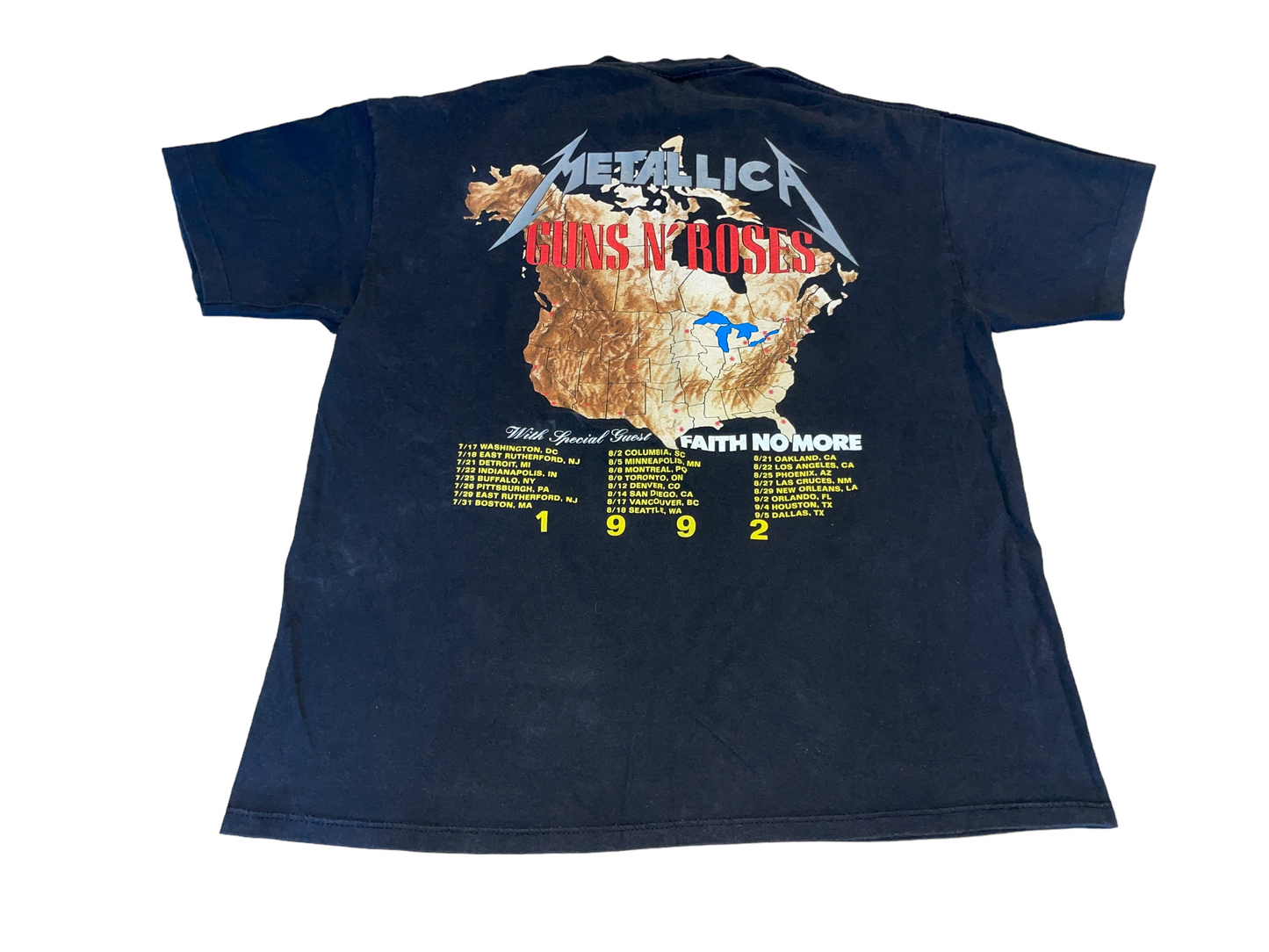 Vintage 1992 Metallica Guns N' Roses T-Shirt