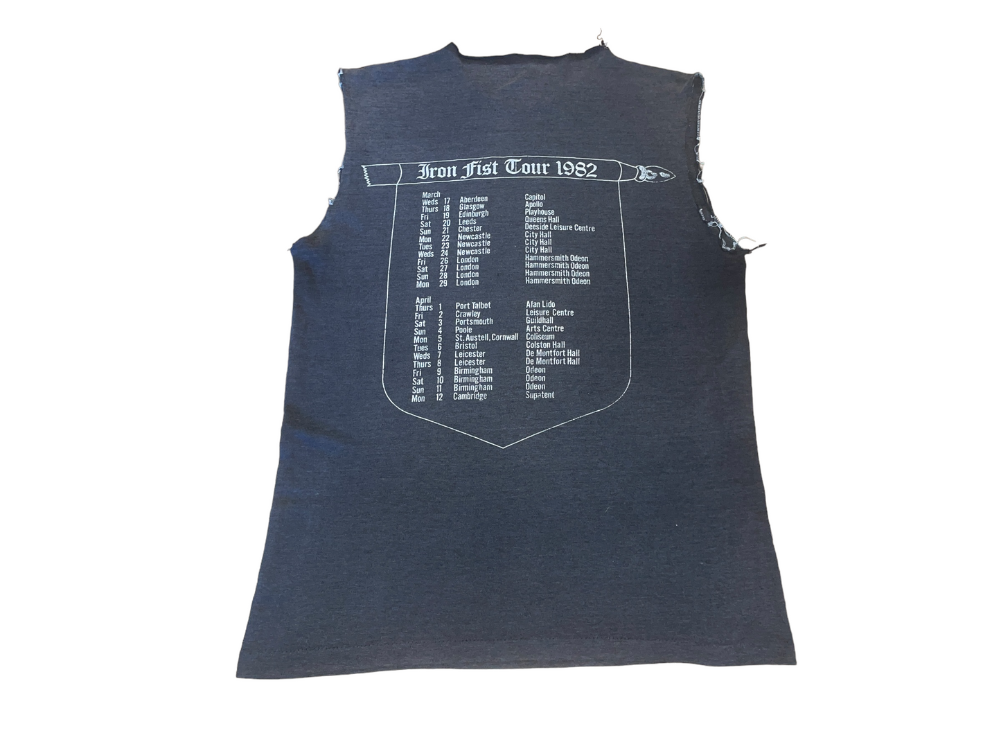 Vintage 1982 Motorhead Iron Fist Tour T-Shirt