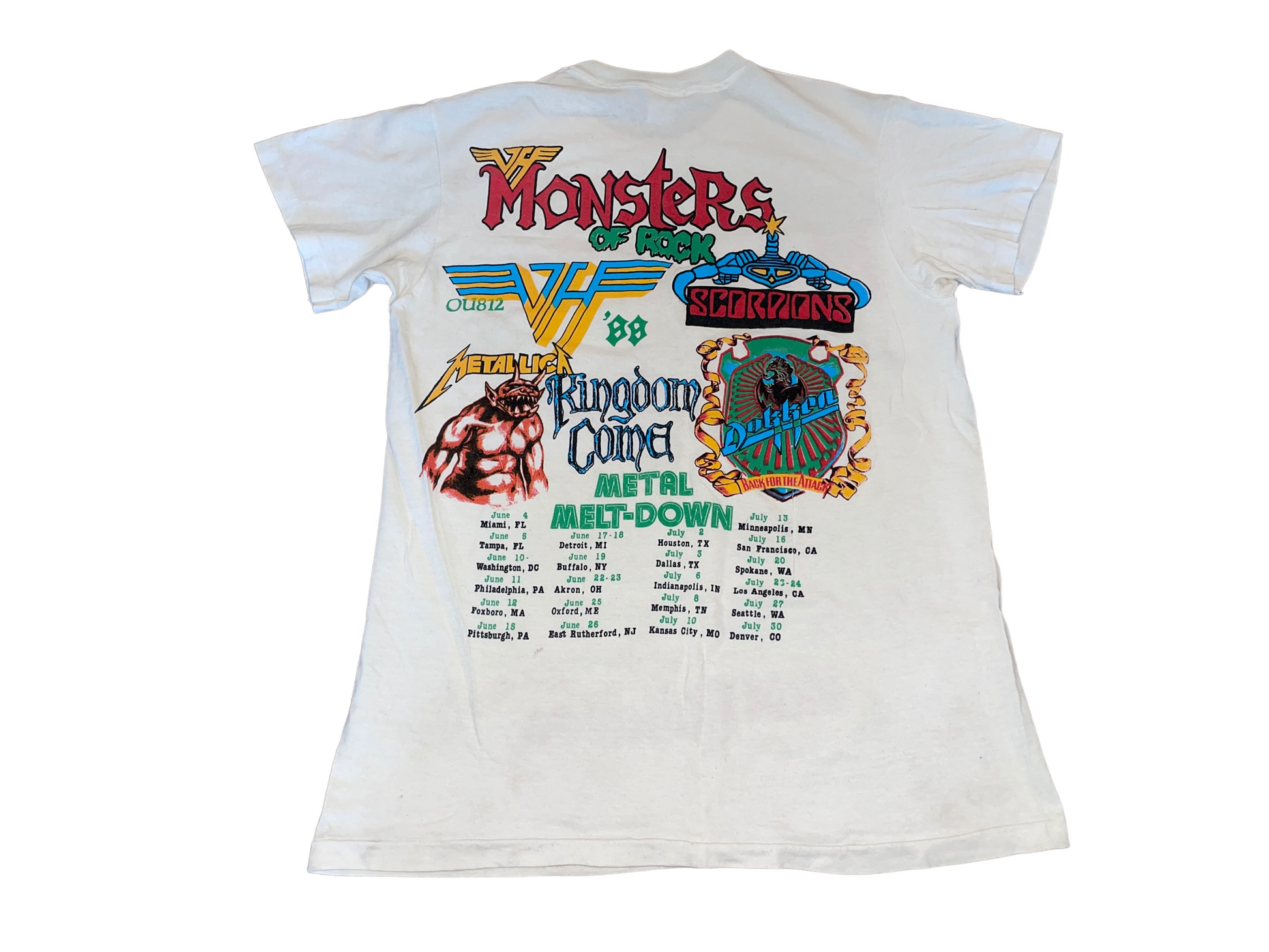 1988 monsters of rock t shirt Vintage 1988 Van Halen Monsters of Rock T-Shirt – troyvintageco