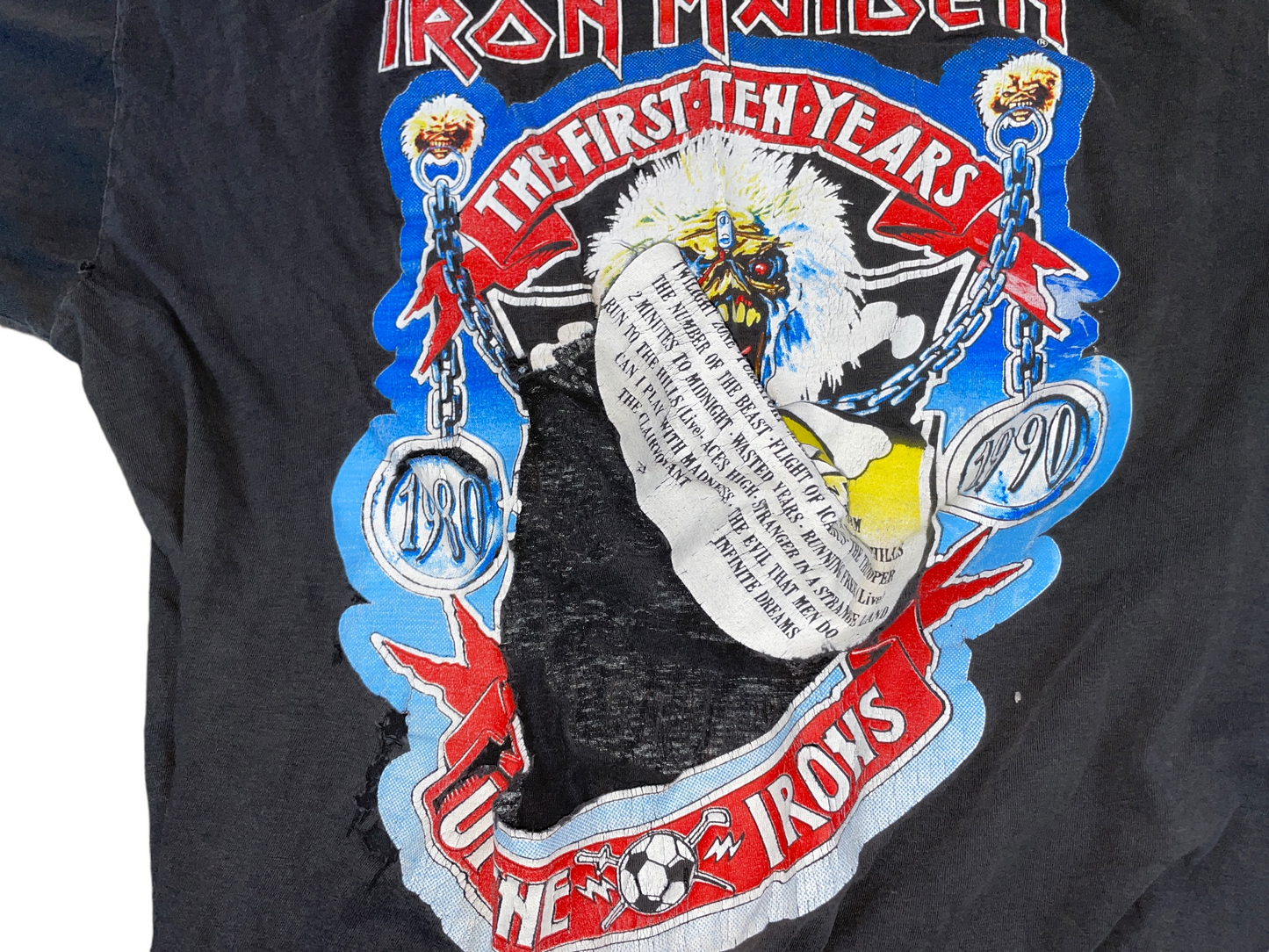 Vintage 1990 Iron Maiden Up The Irons The Decennium T-Shirt