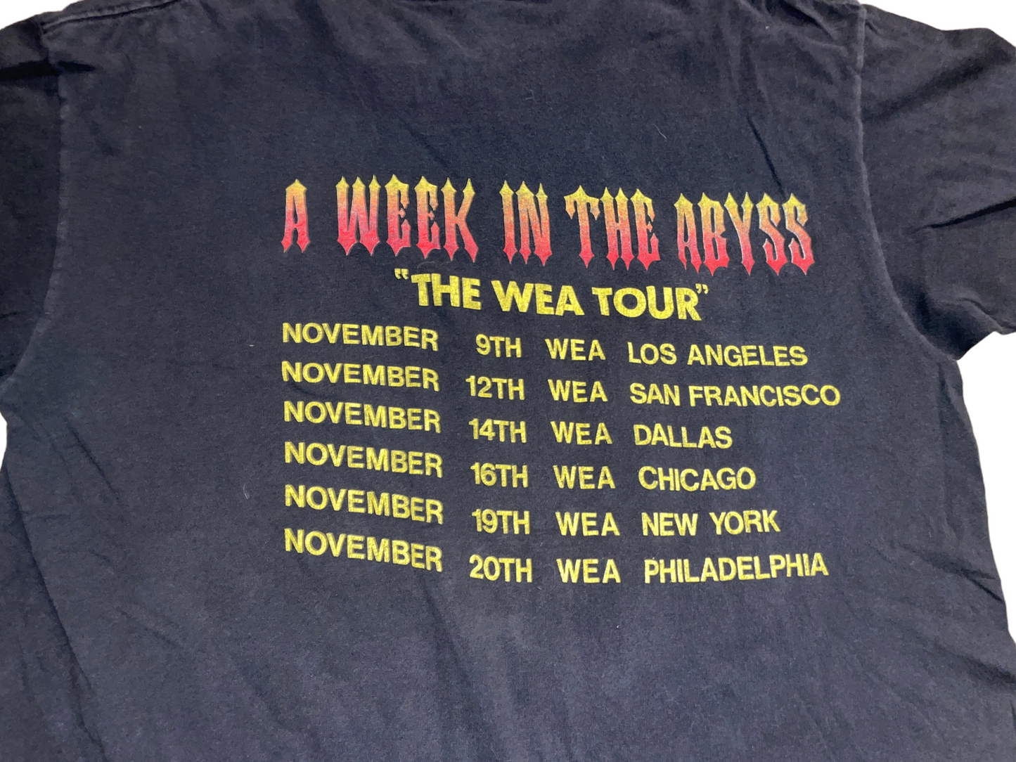 Vintage 1990 Slayer A Week in the Abyss T-Shirt
