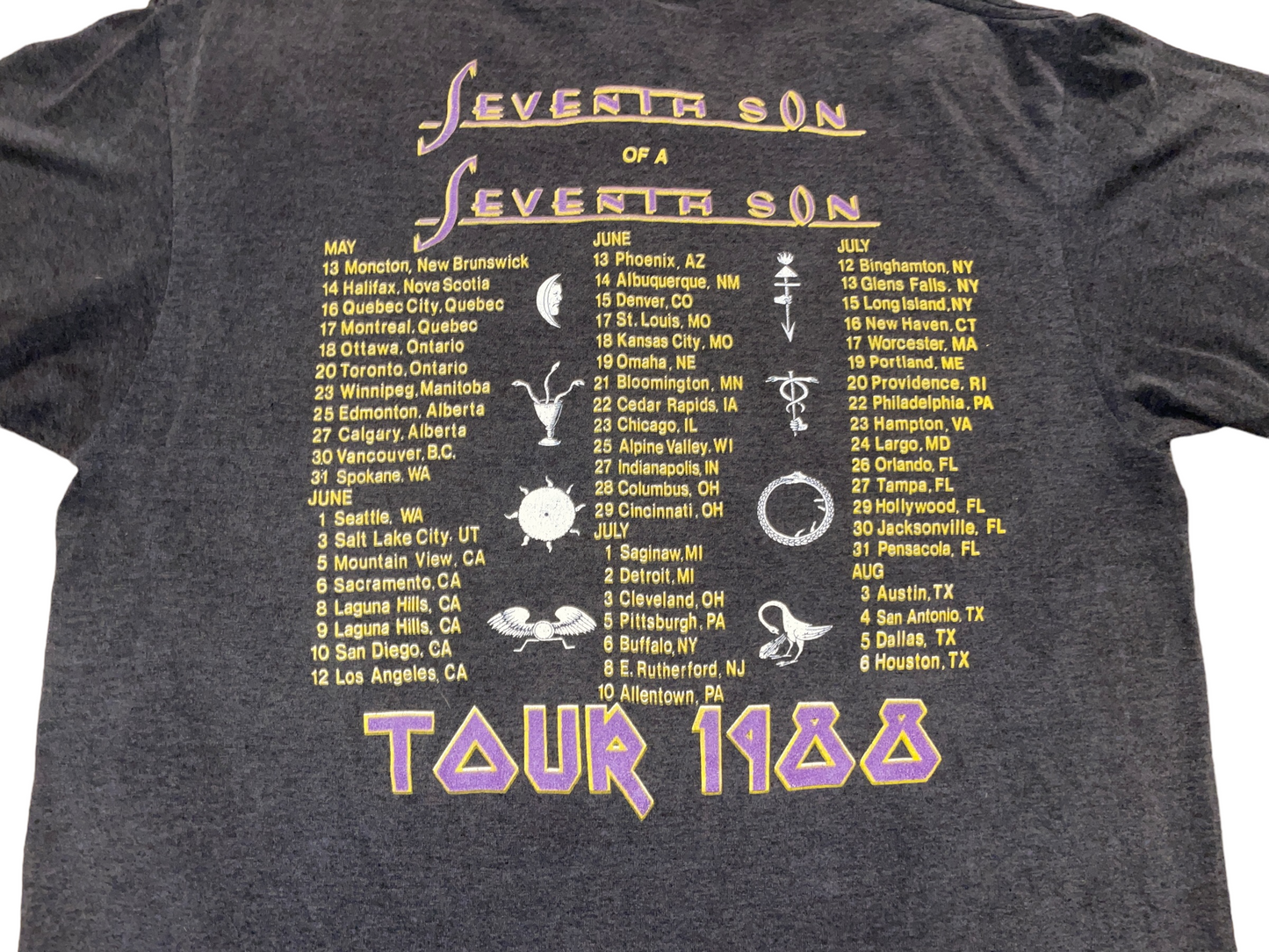 Vintage 1988 Iron Maiden Seventh Son Tour T-Shirt