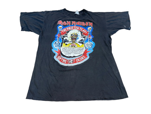 Vintage 1990 Iron Maiden Up The Irons The Decennium T-Shirt