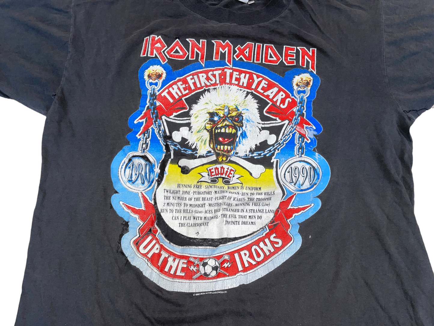 Vintage 1990 Iron Maiden Up The Irons The Decennium T-Shirt